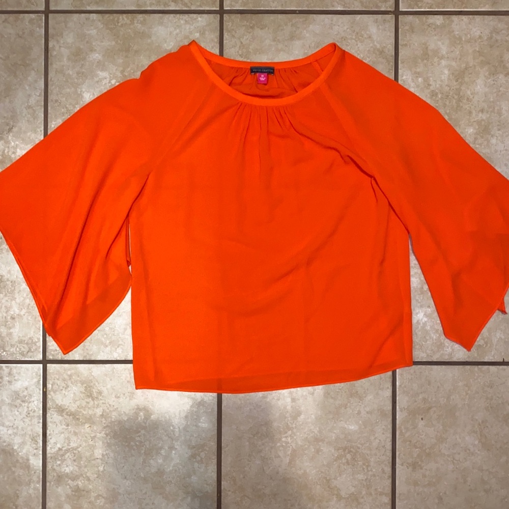 Vince camuto orange blouse xs